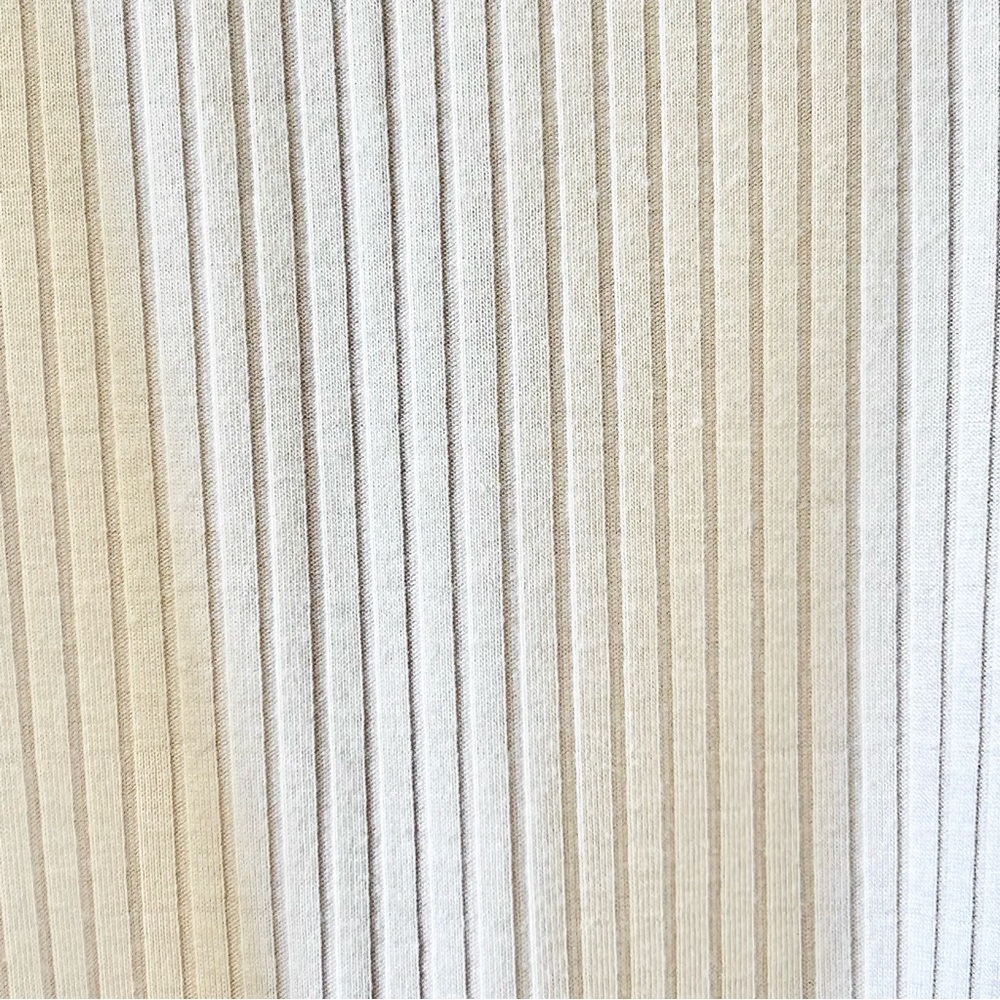 Paper Crane Ribbed Cream Top Roused Waistband Short Sleeve Women’s L NWOT - Picture 8 of 14